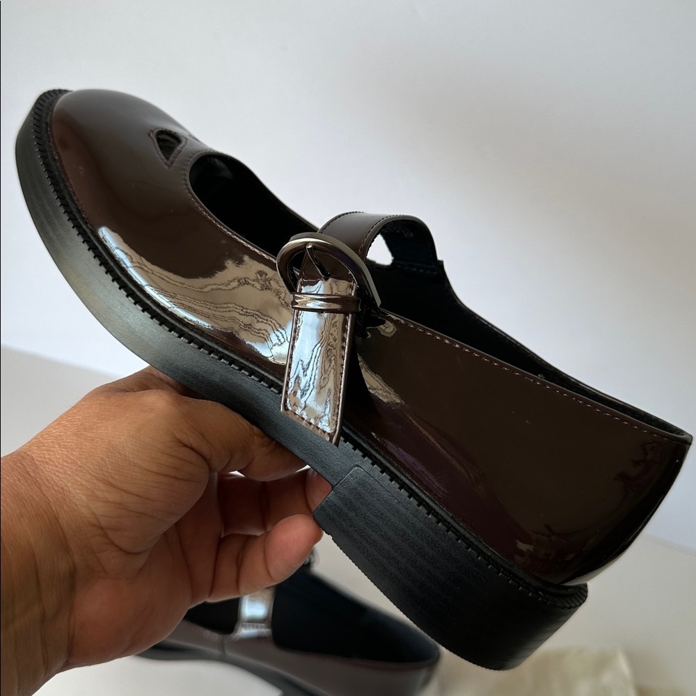 Zara Women’s Platform Mary Jane Shoes Size 8 Color Burgundy - Picture 17 of 17
